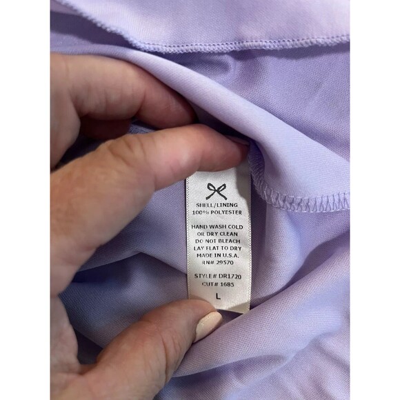 Everly Lavender Purple Pixie Mini Dress Fairycore Sheer Babydoll Bow Twee - L - Picture 8 of 11